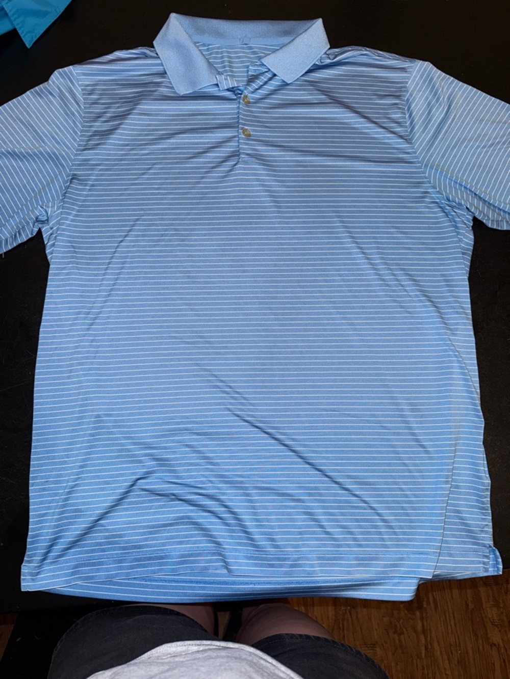Nike Light Blue Striped Polo Shirt